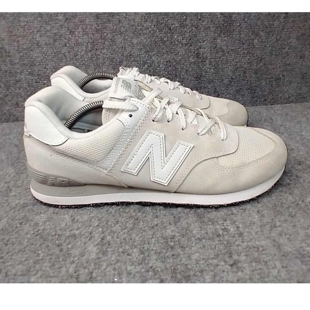 New Balance 574 Classic Sneakers Mens 10.5 White Grey ML574EVW Low Top Shoes